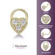 10K Yellow Gold Heart Lab Grown Diamond Stud Nose Ring, 0.04 Carat, 20 Gauge
