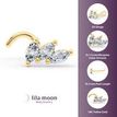 14K Yellow Gold Curved Cubic Zirconia Nose Stud, 20 Gauge