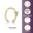 14K Yellow Gold 0.025 Carat Lab Grown Diamond Triangle Nose Ring Hoop, 20 Gauge