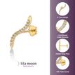 14K Yellow Gold Cubic Zirconia Wave Cartilage Earring