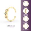 10K Yellow Gold Hoop Cubic Zirconia Honeycomb Nose Ring, 20 Gauge