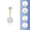 10K Yellow Gold 8 MM Circle Cubic Zirconia Belly Ring