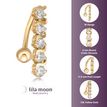 10K Yellow Gold Cubic Zirconia Mount Belly Ring 12 MM