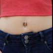 10K Yellow Gold Cubic Zirconia Mount Belly Ring 12 MM