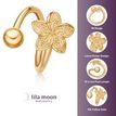 10K Yellow Gold 9 MM Lotus Flower Twist Belly Ring