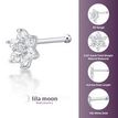 14K White Gold Flower Lab Grown Diamond Nose Ring, 0.07 Carat, 20 Gauge