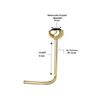 14K Yellow Gold 3 MM Purple Swarovski Curve Stud Nose Ring, 20 Gauge