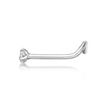 14K White Gold Curve 2 MM Cubic Zirconia Stud Nose Ring, 22 Gauge