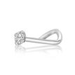 14K White Gold Curve 2 MM Cubic Zirconia Stud Nose Ring, 22 Gauge