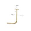 14K Yellow Gold Hamsa Curve Stud Nose Ring, 20 Gauge