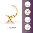 14K Yellow Gold Curved X Nose Ring, 20 Gauge