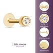 14K Yellow Gold 3 MM Cubic Zirconia Labret Monroe Lip Style Ball Stud Ring