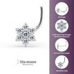 14K White Gold 0.06 Carat Lab Grown Diamond Flower Nose Ring, 20 Gauge