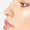 14K White Gold 0.06 Carat Lab Grown Diamond Flower Nose Ring, 20 Gauge