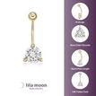 10K Yellow Gold 8 MM Cubic Zirconia Belly Ring