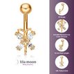 10K Yellow Gold 12 MM Butterfly Belly Ring