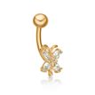 10K Yellow Gold 12 MM Butterfly Belly Ring