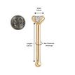 14K Yellow Gold Straight Bone Diamond Nose Ring, 0.07 Carat, 20 Gauge