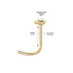 14K Yellow Gold 3.1 MM Triangle Curved Nose Ring, 20 Gauge