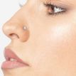 14K Yellow Gold Straight Bone 3MM Cubic Zirconia Nose Ring, 22 Gauge