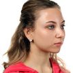 14K White Gold Straight Bone 4.5 MM Cubic Zirconia Flower Nose Ring, 22 Gauge