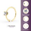 14K Yellow Gold 0.05 Carat Lab Grown Diamond Nose Hoop Ring, 20 Gauge