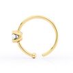 14K Yellow Gold 0.05 Carat Lab Grown Diamond Nose Hoop Ring, 20 Gauge
