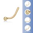 14K Yellow Gold 1.2 MM Ball Curved Nose Stud, 20 Gauge