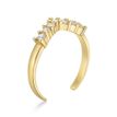 10K Yellow Gold Cubic Zirconia V-Shaped Adjustable Toe Ring