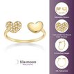 10K Yellow Gold Double Heart Adjustable Toe Ring