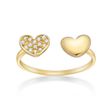 10K Yellow Gold Double Heart Adjustable Toe Ring