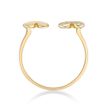 10K Yellow Gold Double Heart Adjustable Toe Ring