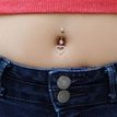 10K Yellow Gold Cubic Zirconia Heart Belly Ring