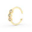 10K Yellow Gold Hoop Cubic Zirconia Honeycomb Nose Ring, 20 Gauge