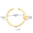 14K Yellow Gold Diamond Open Hoop Nose Ring, 0.01 Carat, 22 Gauge