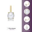 14K Yellow Gold L-Shaped Stud Fresh Water Pearl Nose Ring, 20 Gauge