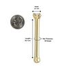 14K Yellow Gold Straight Bone Diamond Nose Ring, 0.01 Carat, 18 Gauge
