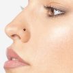 14K White Gold Curved Screw Black Diamond Nose Ring, 0.05 Carat, 20 Gauge