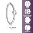 14K White Gold Lab Grown Diamond Hoop Nose Ring, 0.01 Carat, 20 Gauge