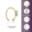 14K Yellow Gold 1.5 MM and 2 MM Cubic Zirconia 10 MM Hoop Nose Ring, 20 Gauge