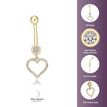 10K Yellow Gold Cubic Zirconia Heart Belly Ring