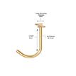 14K Yellow Gold 4 MM Dog Bone Curved Nose Ring, 20 Gauge