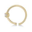 14K Yellow Gold 0.02 Carat Lab Grown Diamond Nose Hoop Ring, 20 Gauge