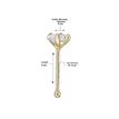 14K Yellow Gold Straight Bone 3 MM Cubic Zirconia Stud Nose Ring, 20 Gauge
