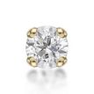 14K Yellow Gold Straight Bone Lab Grown Diamond Nose Ring, 0.07 Carat, 20 Gauge