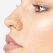 14K Yellow Gold Diamond Open Hoop Nose Ring, 0.01 Carat, 22 Gauge