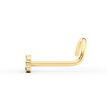 14K Yellow Gold Cubic Zirconia Fan Shape Cluster Curved Nose Ring, 20 Gauge