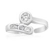 10K White Gold Cubic Zirconia Wrap Adjustable Toe Ring
