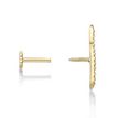 14K Yellow Gold Cubic Zirconia Curve Cartilage Earring