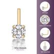 14K Yellow Gold L-Shaped 3 MM Cubic Zirconia Nose Ring, 20 Gauge